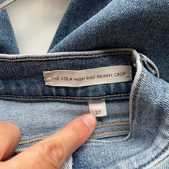 DENIM Forum The Lola High Rsise Skinny Crop Denim Jeans Medium Wash Blue 27 - Picture 9 of 11